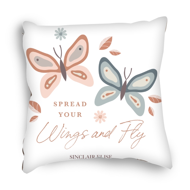 Personalized Butterfly Throw Pillows, Set of 2