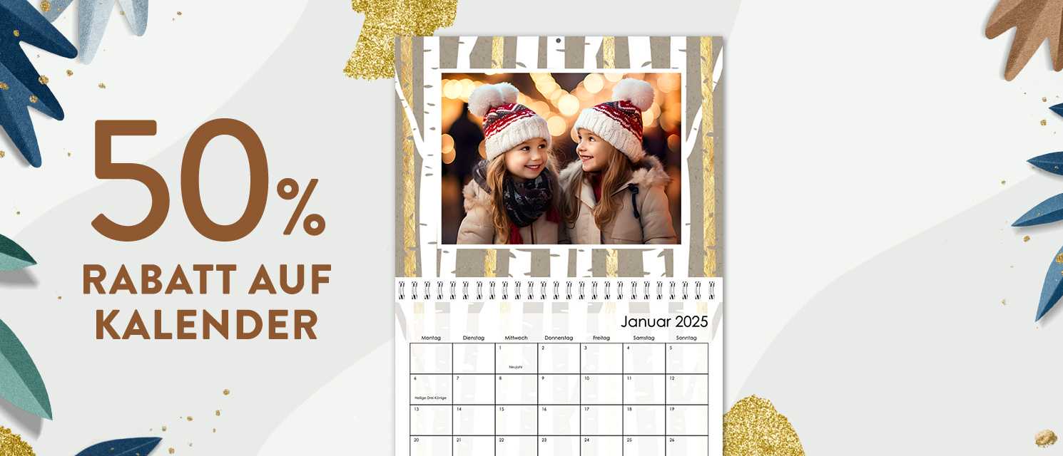 50% Rabatt auf Kalender