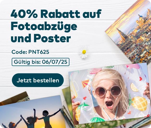 40% Rabatt auf Fotoabzüge und Poster