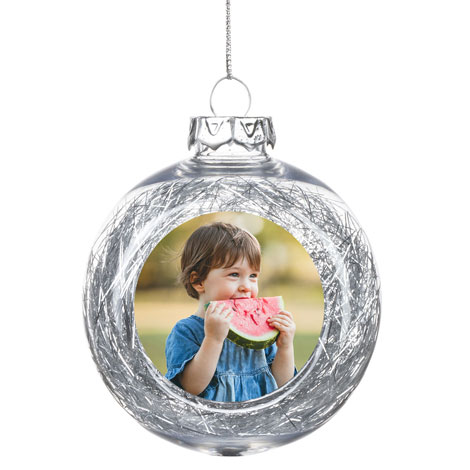 silver christmas bauble, christmas ornaments, personalised christmas ornaments, personalised decorations, personalised ornaments