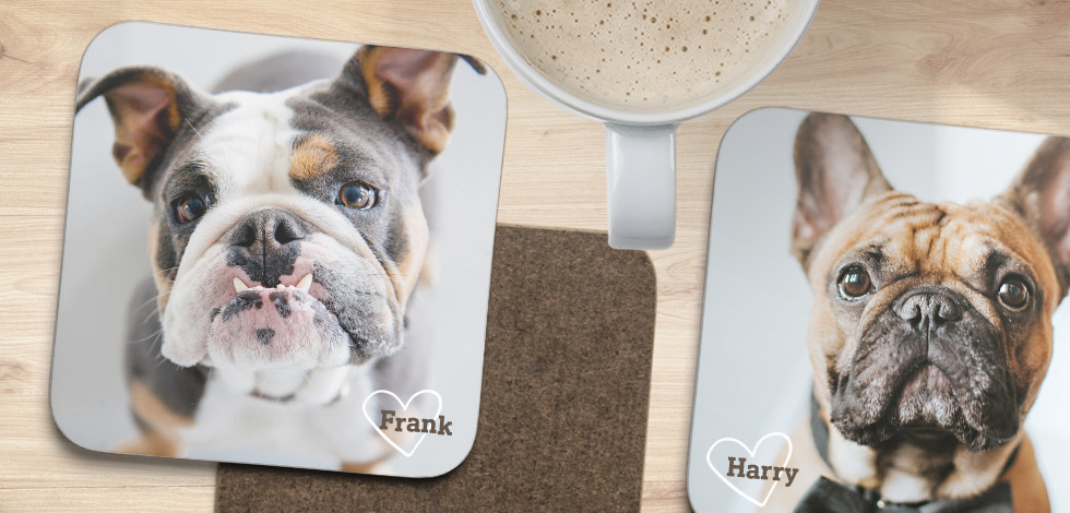 Pet photos on a coaster