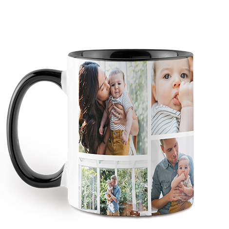 Icon Collage Black Colorful Mug, 11 oz.