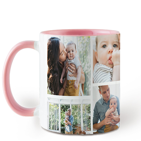 Icon Collage Pink Colorful Mug, 11 oz.
