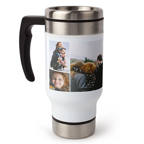 Icon Collage Travel Coffee Mug with Handle, 13 oz.