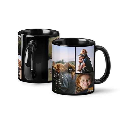 Icon Collage Photo Coffee Mug, 11oz, Black