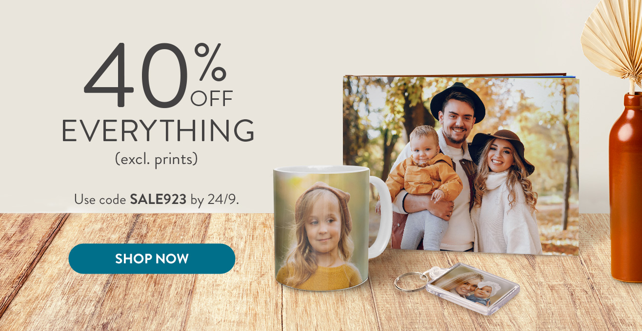40% off everything excl. prints
