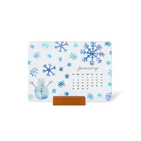 Wood Block Desk Calendar