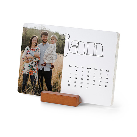 Wood Block Desk Calendar