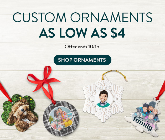 Ornaments as low as $4