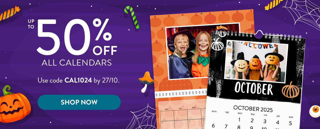 Up to 50% off calendars