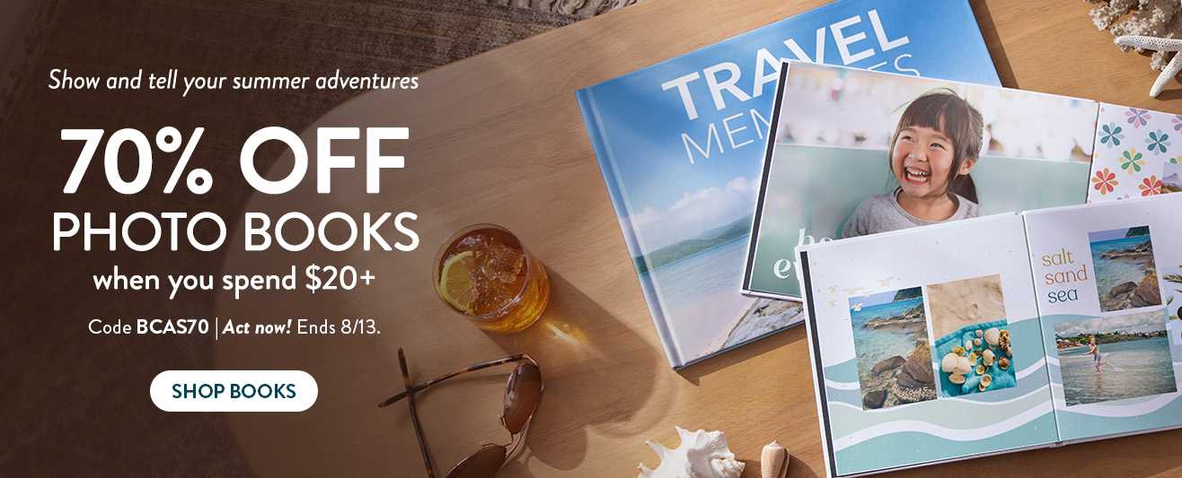 70% off $20+ Photo Books