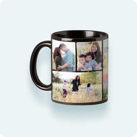 Collage Photo Coffee Mugs, Black