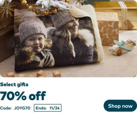 70% off select gifts