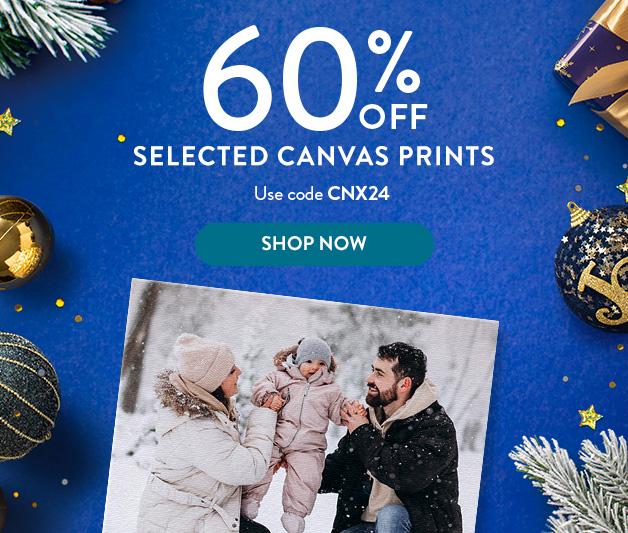 60% off SELECTED SLIM & PREMIUM CANVAS PRINTS 