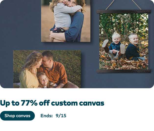 Up to 77% off Canvas Prints