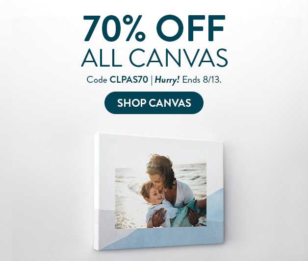 70% off Canvas Prints