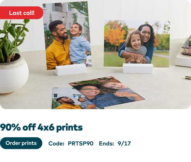 90% off 4x6 Prints