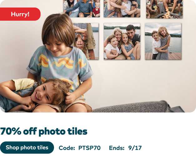 70% off Photo Tiles