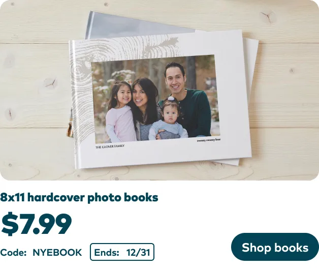 8x11 Hardcover Photo Book now $7.99