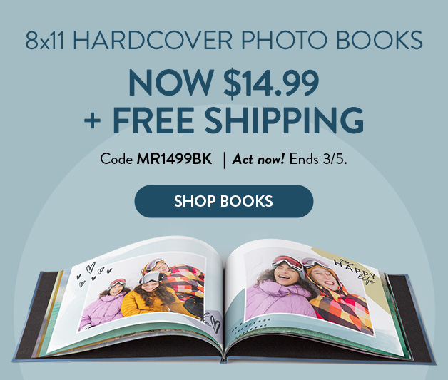 8x11 Hardcover Books now $14.99 + free shipping
