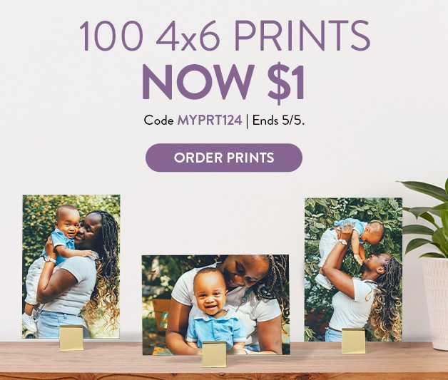 100 4x6 Prints for $1
