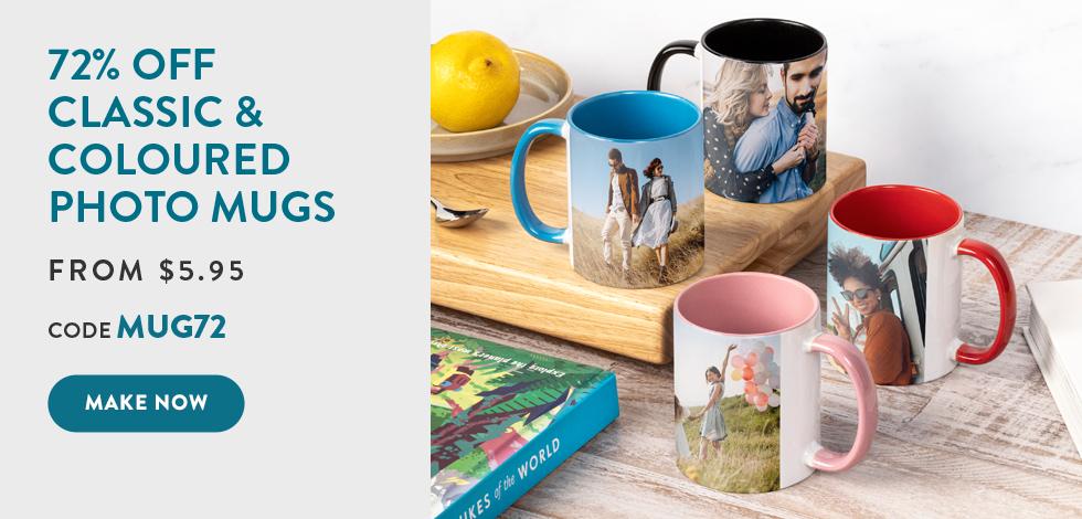 72% off all Classic & Coloured Mugs