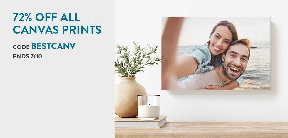 72% off all Canvas Prints