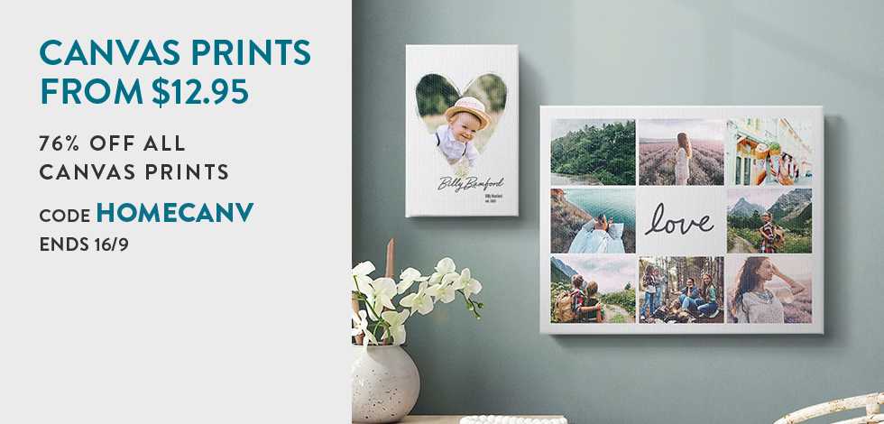 76% off all Canvas Prints