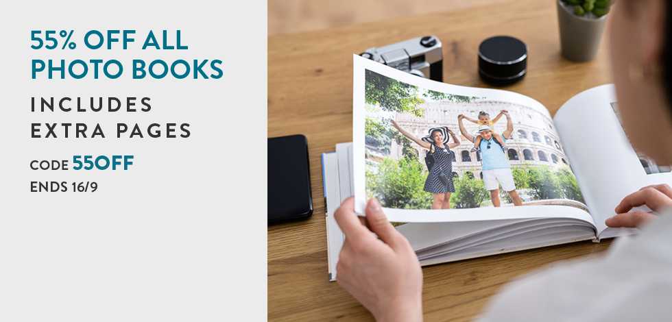 55% off all Photo Books (including extra pages)