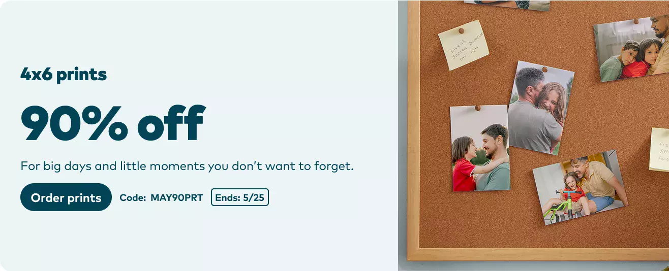 90% off 4x6 Prints