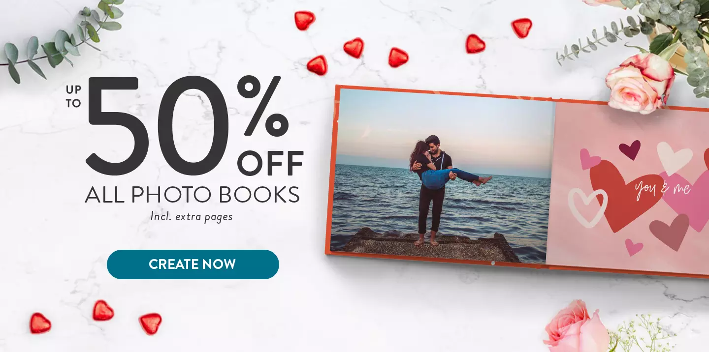 Up to 50% off photo books