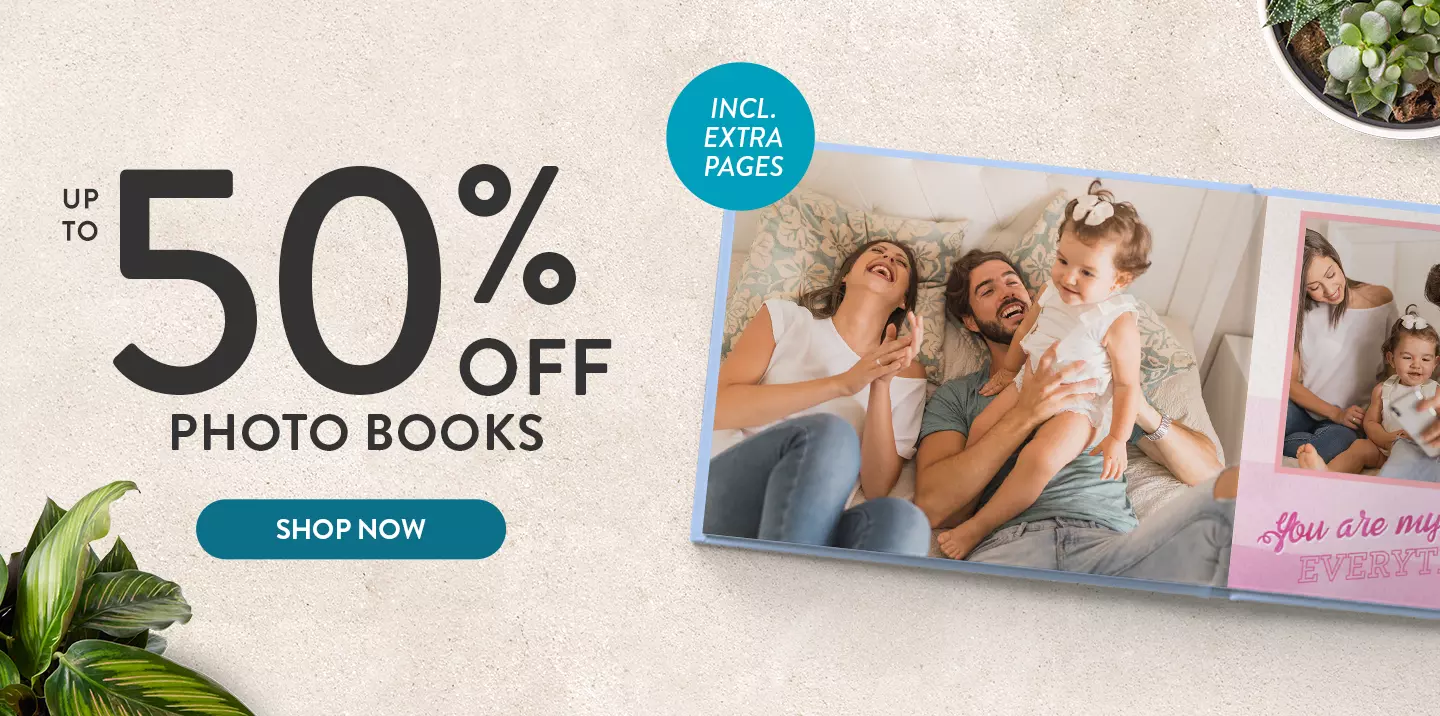 Up to 50% off photo books