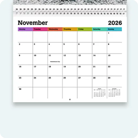 Colourful Calendar Grid