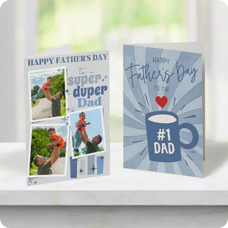 Two father's day cards with date 18 June