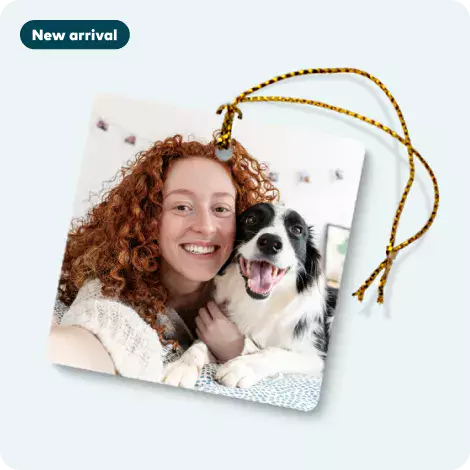 Porcelain Square Christmas Ornament 