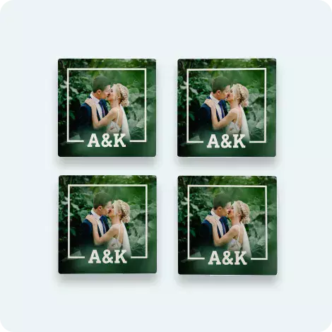 Square Stone Coasters, Set of 4
