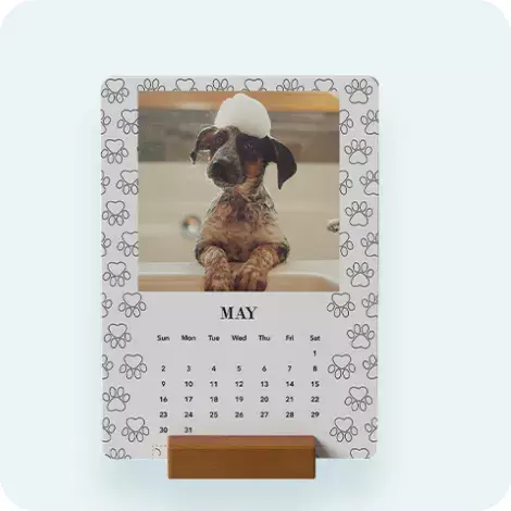 Wood Block Desk Calendar
