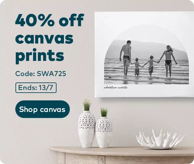 40% off canvas prints