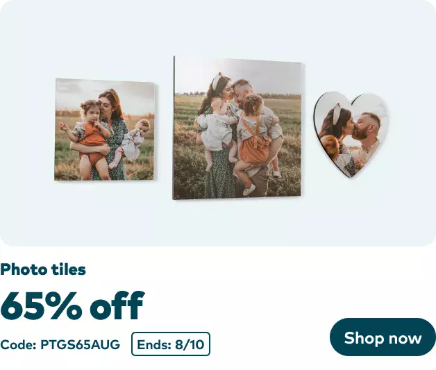 65% off photo tiles