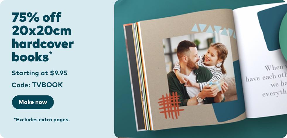 75% off 20x20cm Hardcover Book*