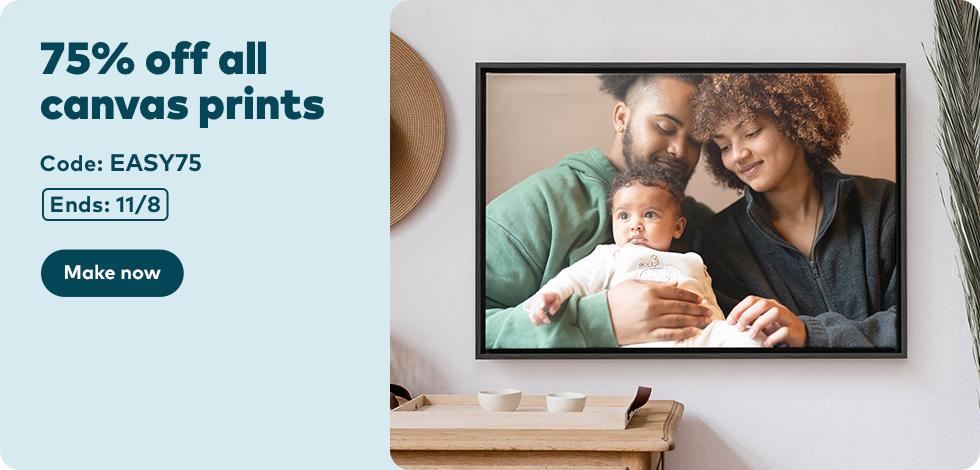 75% off all Canvas Prints