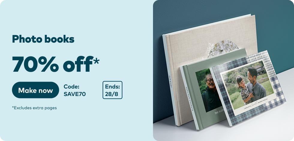 70% off all Photo Books*