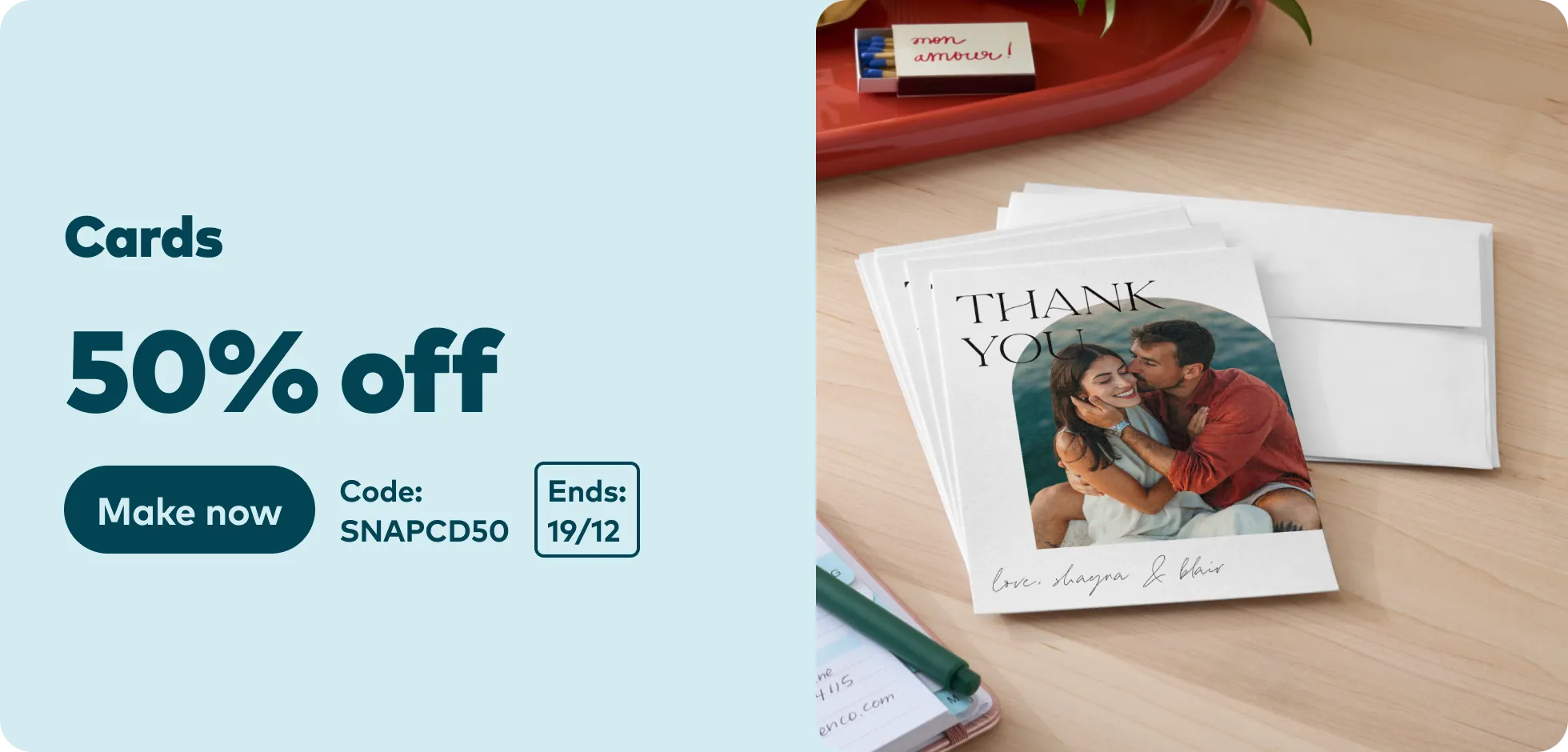 50% off Cards. Code SNAPCD50