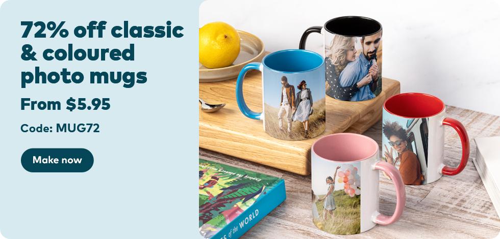72% off all Classic & Coloured Mugs