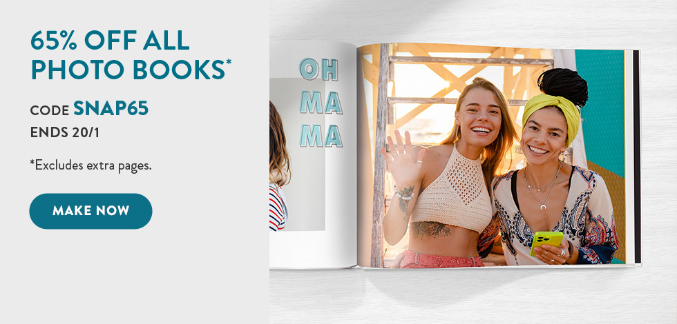 65% off all Photo Books*