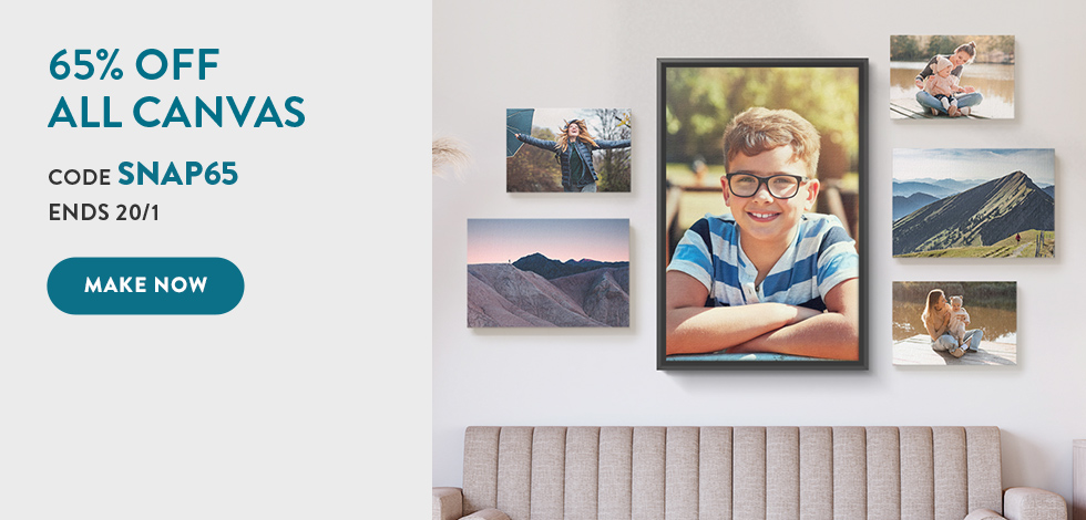 65% off all Canvas Prints