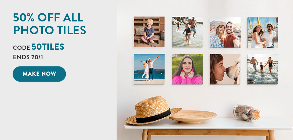 50% off all Photo Tiles