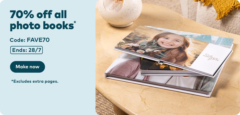 70% off all Photo Books*