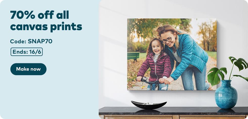 70% off all Canvas Prints