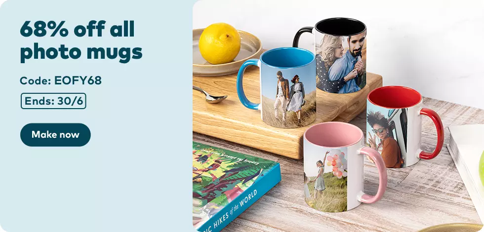68% off all Photo Mugs